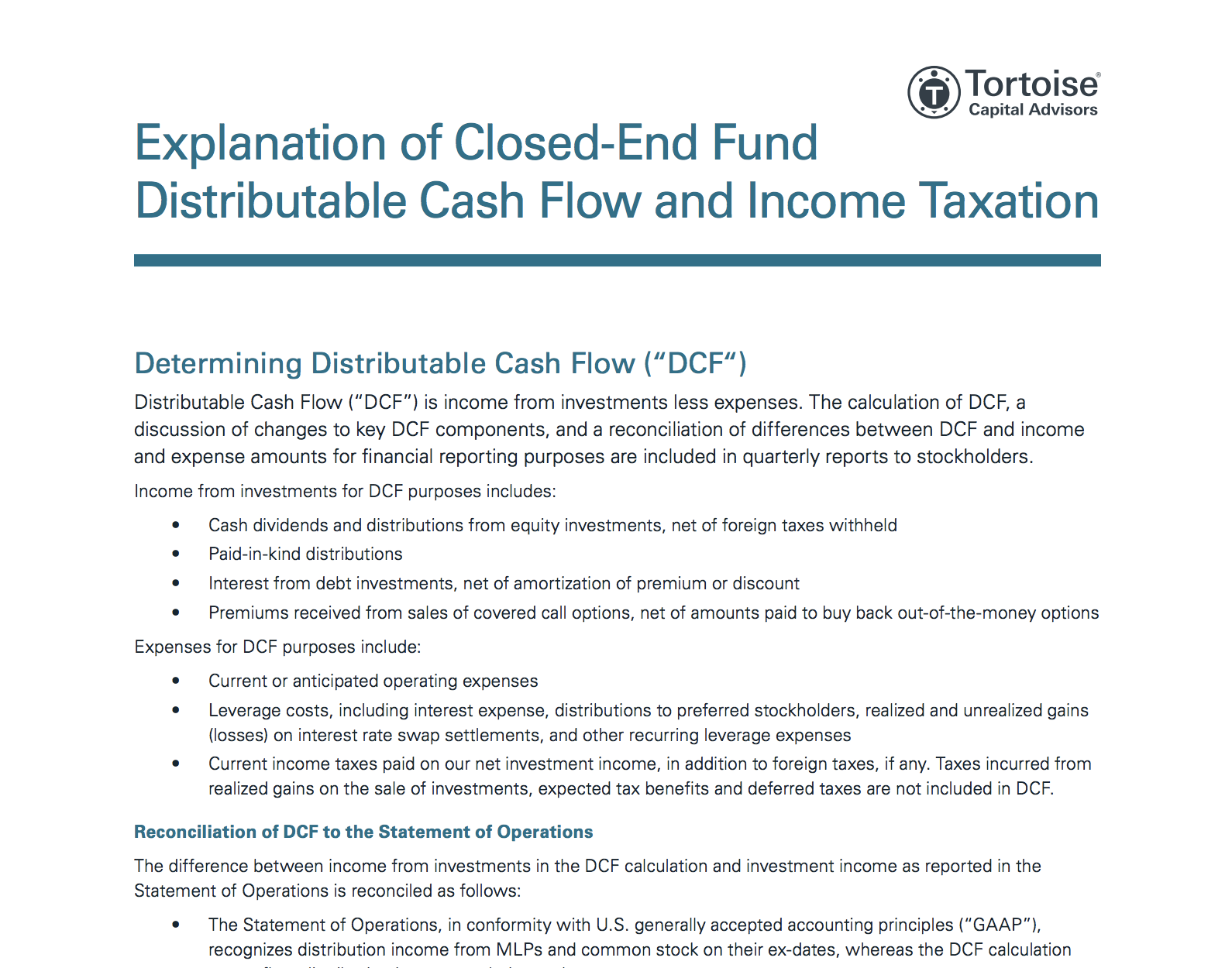 Tortoise Midstream Energy Fund, Inc. TortoiseEcofin ClosedEnd Funds